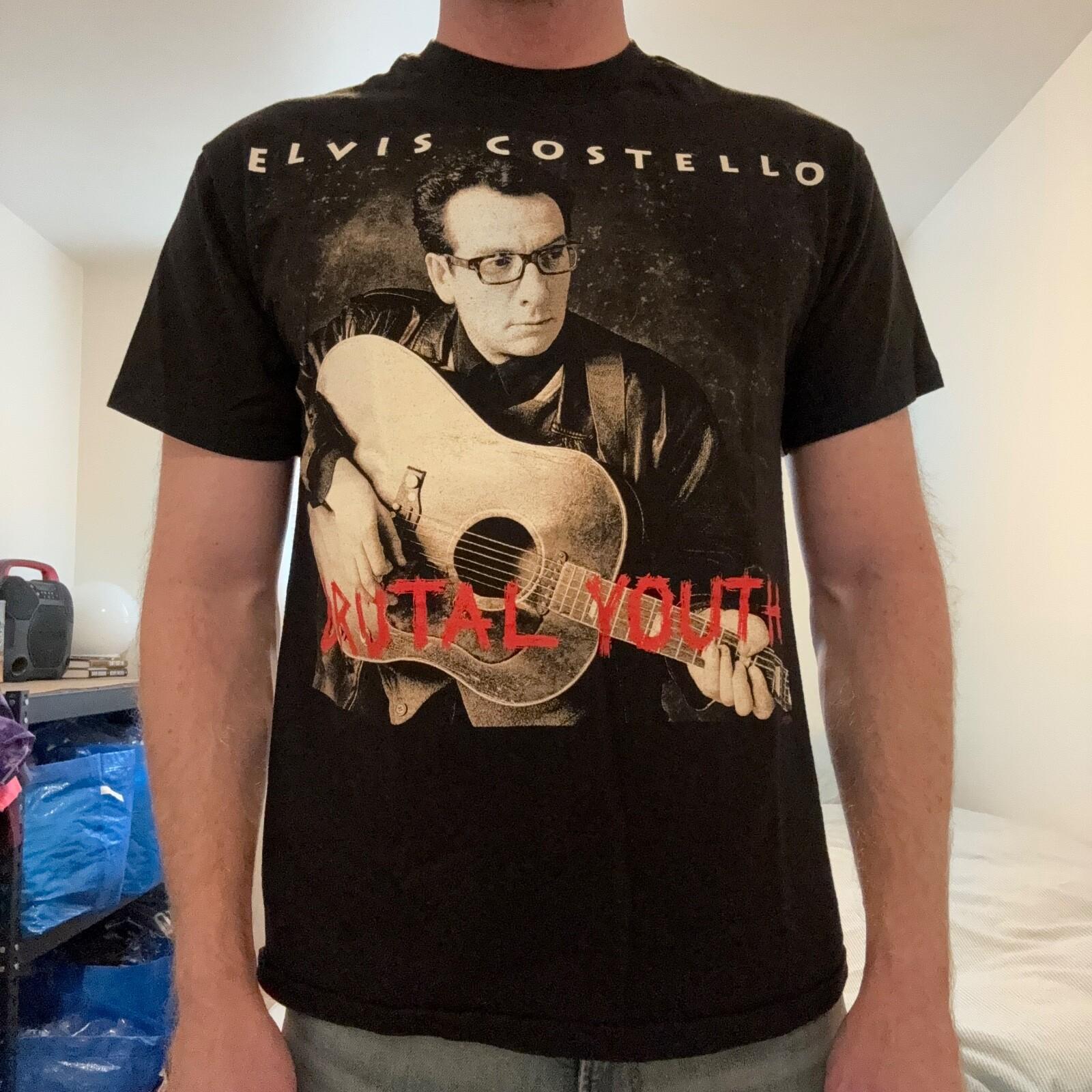 Vintage 1994 Elvis Costello Brutal Youth Tour T-Shirt Mens Large 90s Rock Music Unisex T-Shirt M