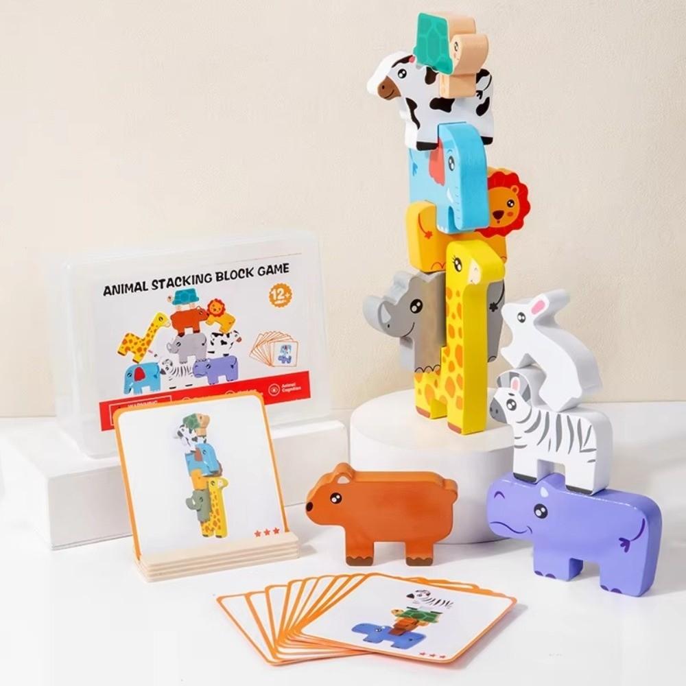 Stacking Layer Wooden Animal Stacking Block Montessori Educational Toys Montessori Training