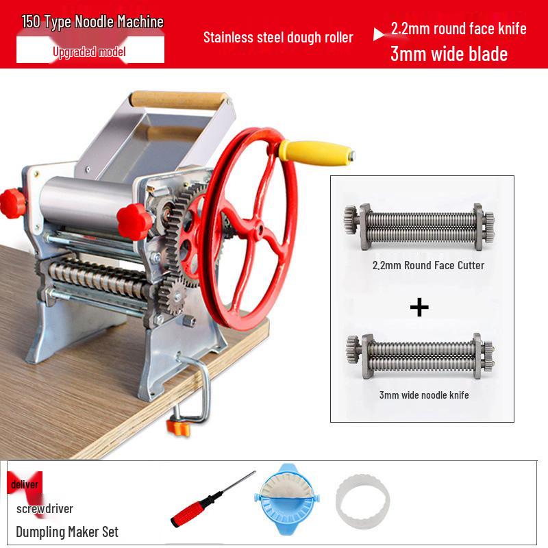 Dough Roller: Multifunctional Hand-Crank Rolling Pin for Dumpling & Wonton Wrappers, Old-Fashioned Manual Noodle Maker