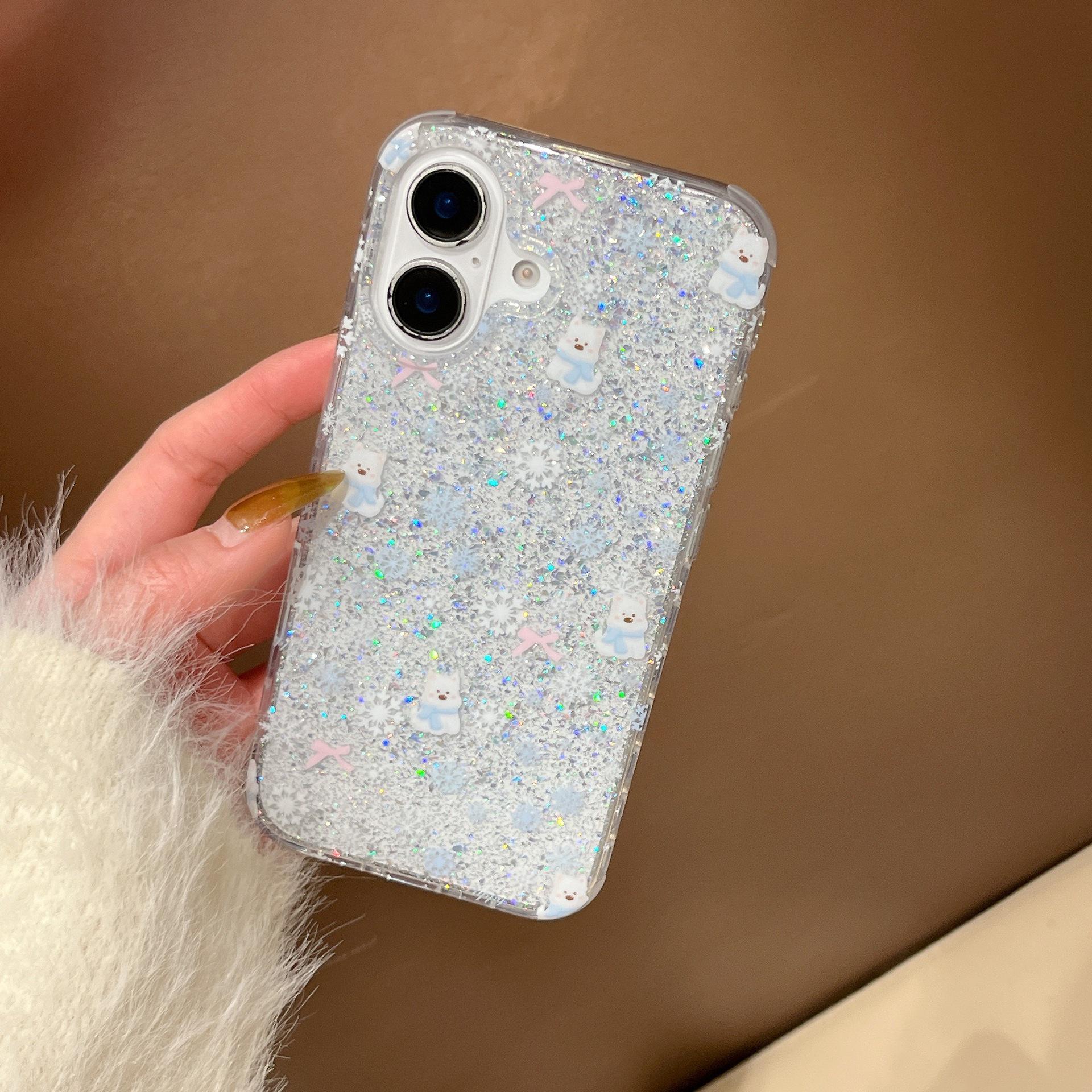 

Westie Snowflake Scarf & Glitter iPhone Case for 16/17Pro Max 15Pro max