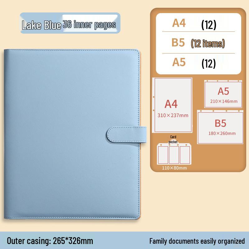 A4B5 Family Document Organizer: Loose-leaf Binder for Tickets, Certificates, Pregnancy & Postpartum Check-up File Management