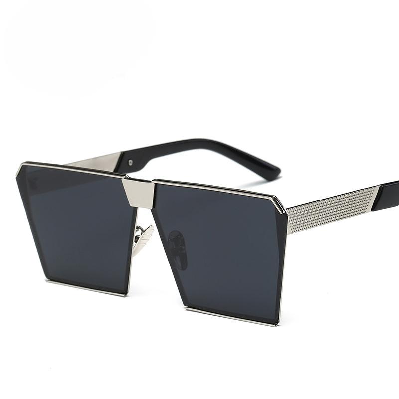Fashion Luxury Brand Designer Oversized Square Sunglasses Women For Men Vintage Flat Top Mirror Shades Trend Punk Sun Glasses