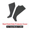 For Tesla Model Y HW4.0 2024 Center Console Side Wall Anti-kick Protector Cover TPE Rest Pedal Side Guard Pad ModelY Accessories