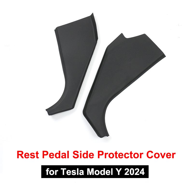For Tesla Model Y HW4.0 2024 Center Console Side Wall Anti-kick Protector Cover TPE Rest Pedal Side Guard Pad ModelY Accessories