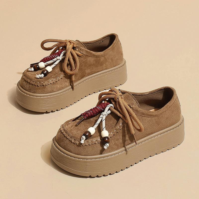 Retro platform heightening loafer single shoes women's early autumn new fashion versatile small all-inclusive
