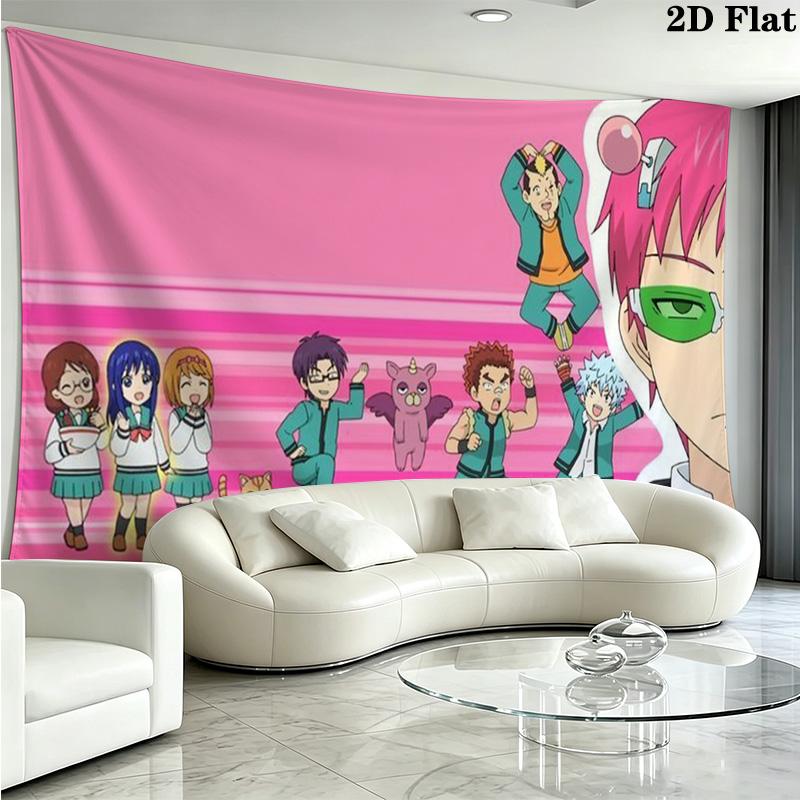 Saiki Wall Tapestry Aesthetic Wall Hanging Printed Fabric Blanket Decorative Tapestries for Bedroom Living Room Home Decor