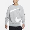 Nike Swoosh Large Logo Print Knit Pullover Sweatshirt Men Tops Grey DD6097-063