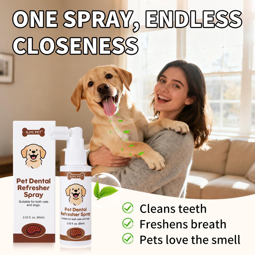 GJYC PET Beef Flavor Pet Oral Fresh Spray Cleanses Teeth Freshens Breath Removes Odors Dental Care For Dogs Cats