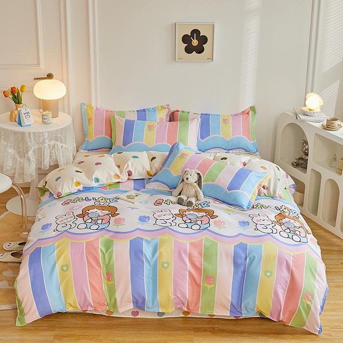 Cute Bear Duvet Cover Set Cozy Cartoon Bedding Set With Zipper Comfortable Breathable Reversible Comforter Cover For Girls Teens