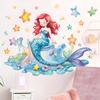 Cartoon Cute Mermaid Wall Sticker Self-Adhesive Kids Room Living Room Wall Decoration Home Decor