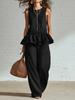 2026 Summer New European and American Foreign Trade Women's Sleeveless Pleated Vest Wide-leg Trousers Casual Suit Women