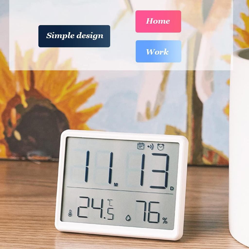 Smart Digital Alarm Clock with Magnetic Attraction, Indoor Temperature Humidity, HD Screen Hour Date