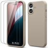 Protective Case for iPhone 16 Plus - Booling - Soft - Liquid Silicone - Matte - Beige