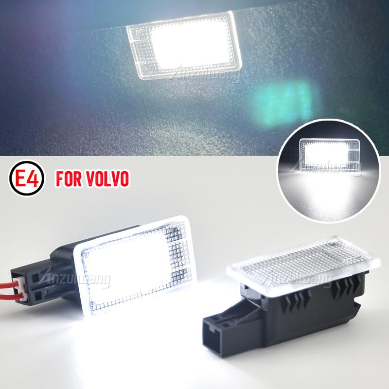 For Volvo V40 V40CC V60 S60 S80 XC40 XC60 XC90 2Pcs Car LED Courtesy Trunk Boot Light Footwell Welcome Door Lamp Boot Lamp