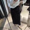 2025 High Waist Sequined Midi Skirt with Elastic Back Slit for Women