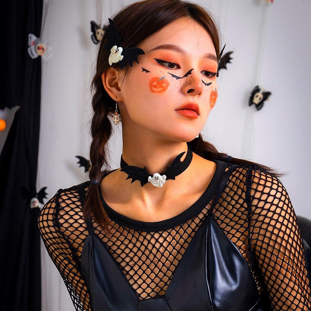 Accessories, Gothic Party Crescent Moon Necklace, Sweet Halloween Pumpkin Ghost Choker Necklace