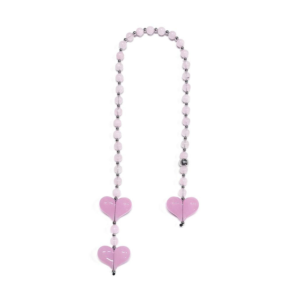Heart Bag Charms Acrylic Texture Long Chain Featuring Colorful Beads Perfect for Women Gifts Present Fashion Accessories