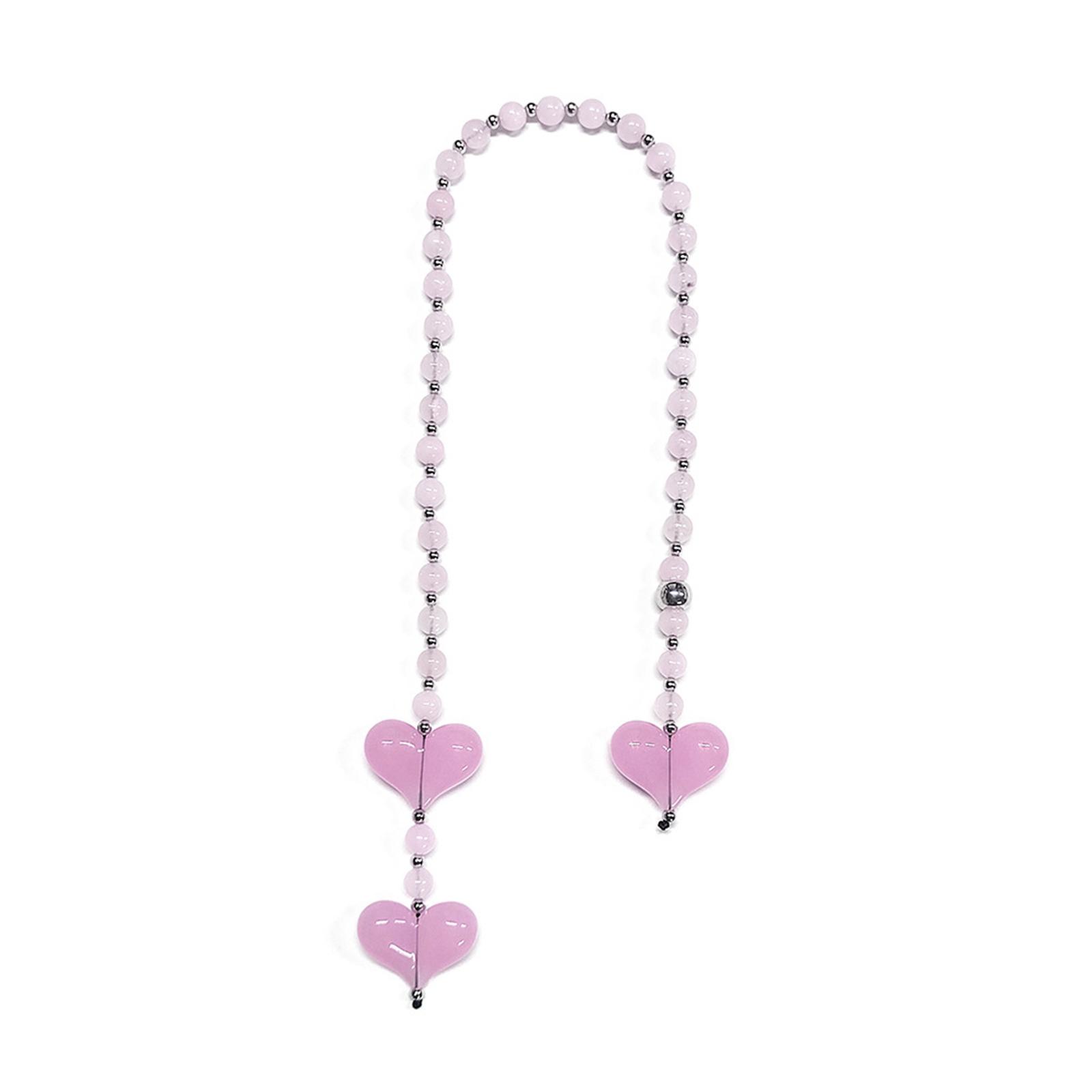 

Шармы для сумки в форме сердца Акриловая текстура Длинная цепочка с разноцветными бусинами Идеально для женщин Подарки Презент Модные аксессуары розовый