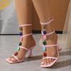 Eilyken Summer Gladiator Hollow Out Narrow Band Sandals Women Fashion Sexy Open Toe Ankle Strap Club Stripper Heels Shoes