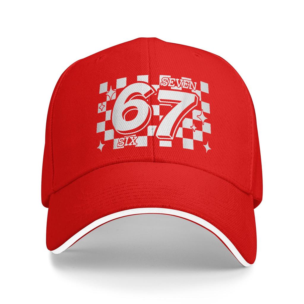 Checkered Six Seven 6 7 Meme Gen Alpha Slang Baseball Cap Outdoor Sports Sun-Proof Trucker Hat Female Men y2k Cool Baseball Caps