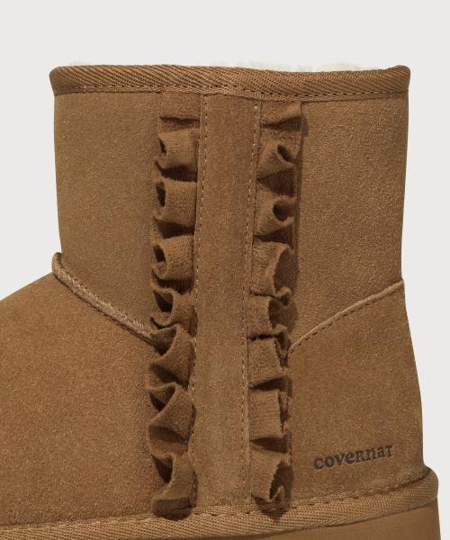 [Covernat Woman] Women Clover Heart Frill Fur Boots CO2504SN73BR