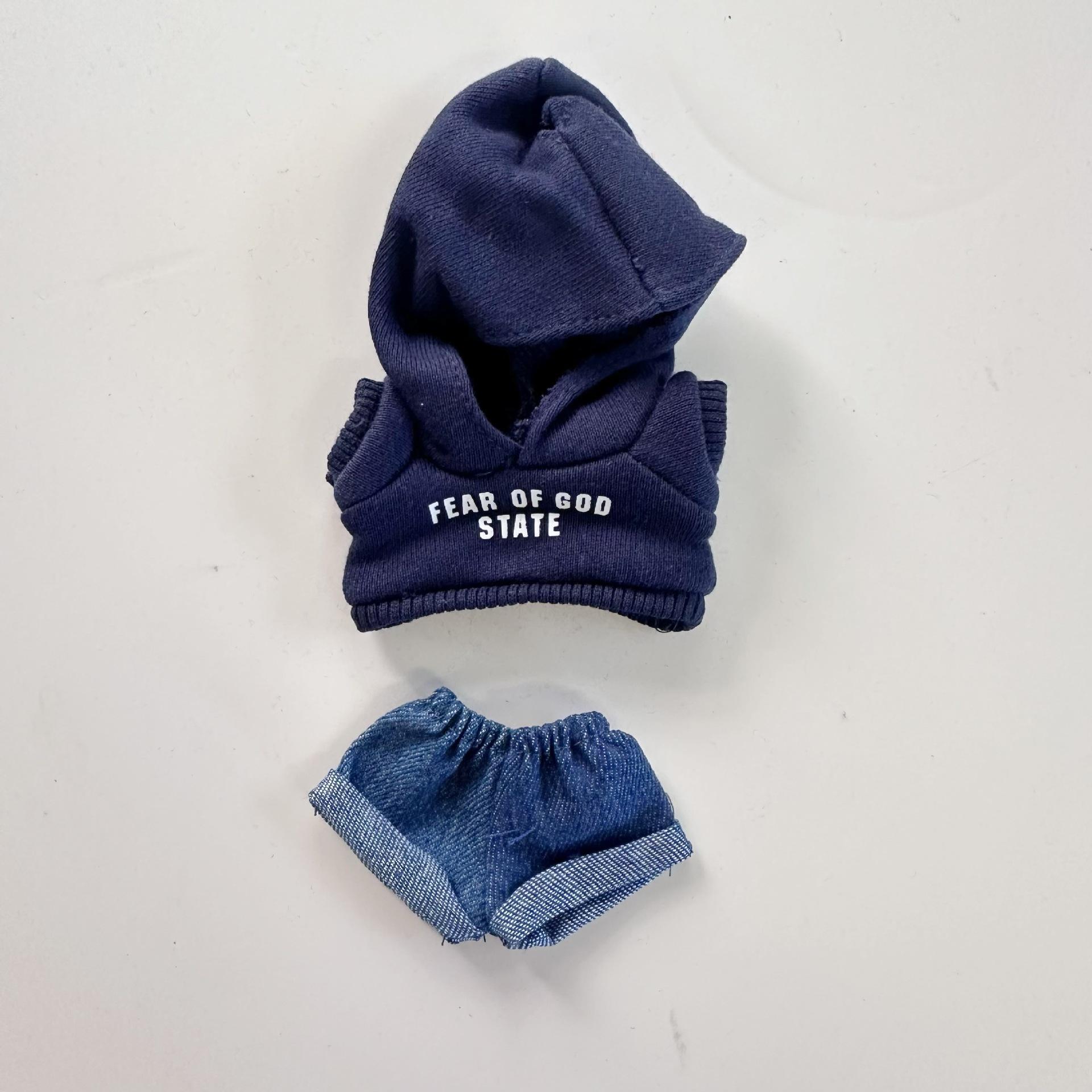 

17см Лабубу I II Куклы-айдолы Милая мини-плюшевая кукла Одежда для кукол Корея Kpop Exo Куклы-айдолы DIY Аксессуары Подарки Толстовка FEAR Набор no doll