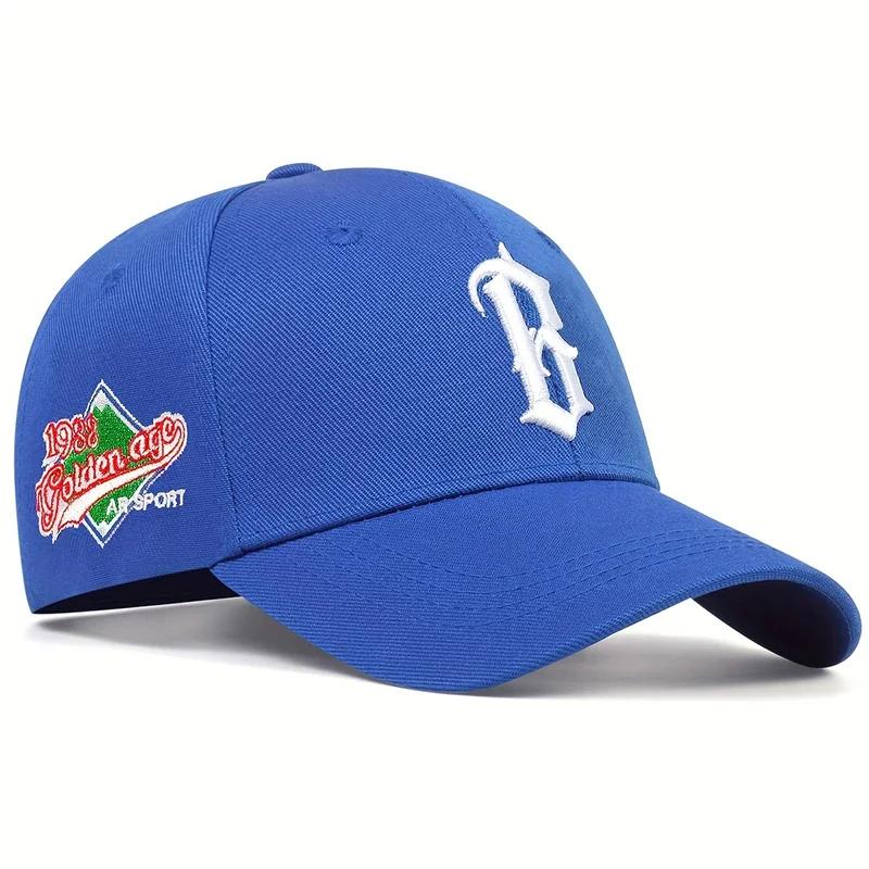 Damskie Czapki Baseballowe z Haftem Litery B Wiosna i Jesień Do Użytku Zewnętrznego Regulowane Codzienne Czapki Czapka Hip Hop Czapka Przeciwsłoneczna Dla Mężczyzn I