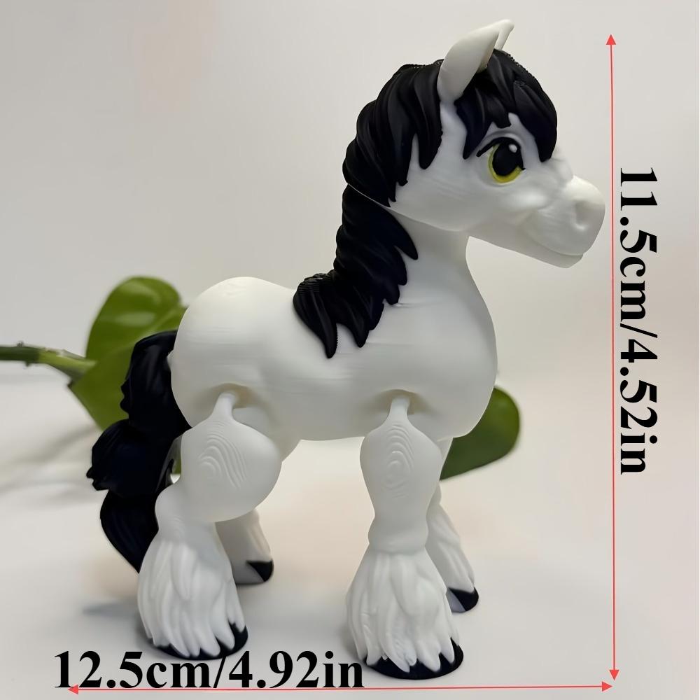 3D Printed Horse Pony Model Flexible Animals Toy Statue Movable Joints Home Office Decor Fidget Toys Stress Relief Animal Toys