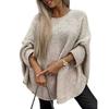 Pull Cape Style Col Rond pour Femme Pull Lâche Coupe Ample Hauts Couleur Unie