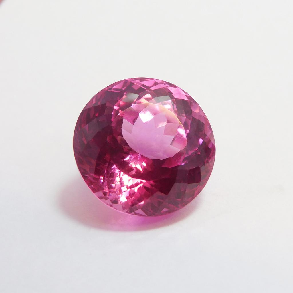 Natural Ruby Pink 26.15 Ct Loose Gemstone CERTIFIED Ring Size Round Cut