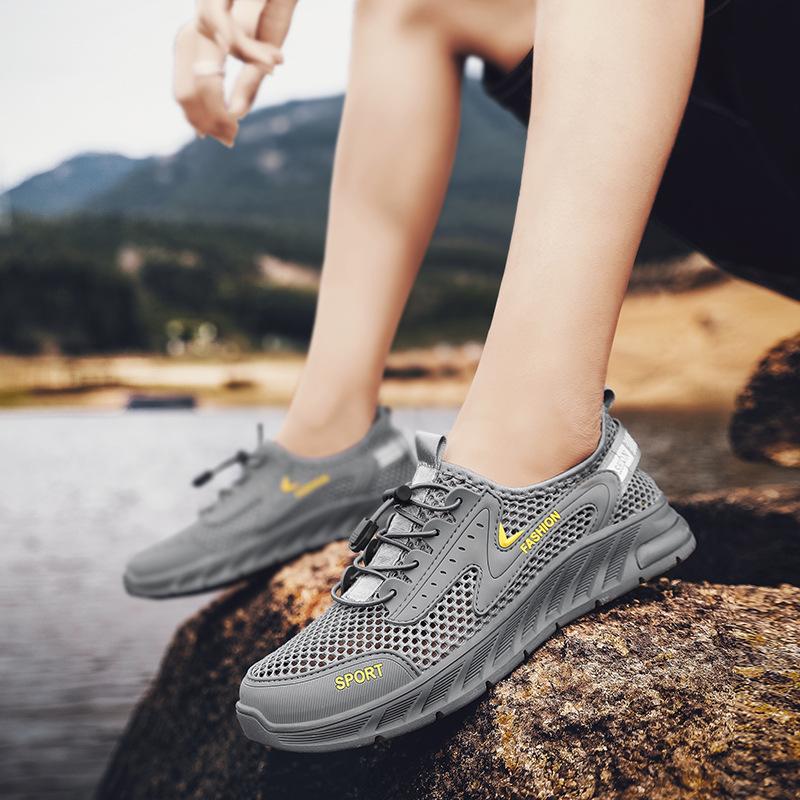 New Summer Breathable Sports Outdoor Mesh Surface Shoes Men's Mesh Casual Summer Hiking Shoes