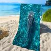 2D Flat Printed Whale Shark Microfiber Beach Towel 1Pc Waterproof Sandproof Summer Ocean Pool Swim Vacation Blanket