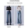 Retro Blaue High-Waist Wide-Leg Jeans Damen Frühjahr 2025 - Locker, Slim-Fit Straight Pants