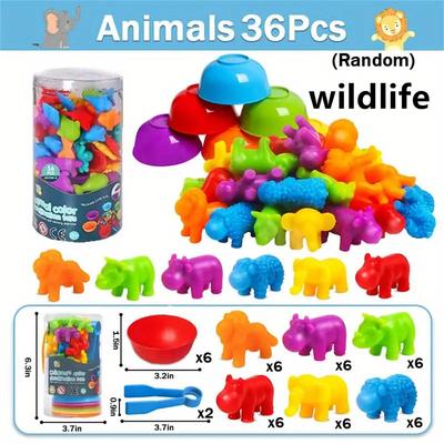 Gioco Montessori per ordinare i colori degli animali: Giocattolo educativo per la coordinazione cognitiva e oculo-manuale dei bambini