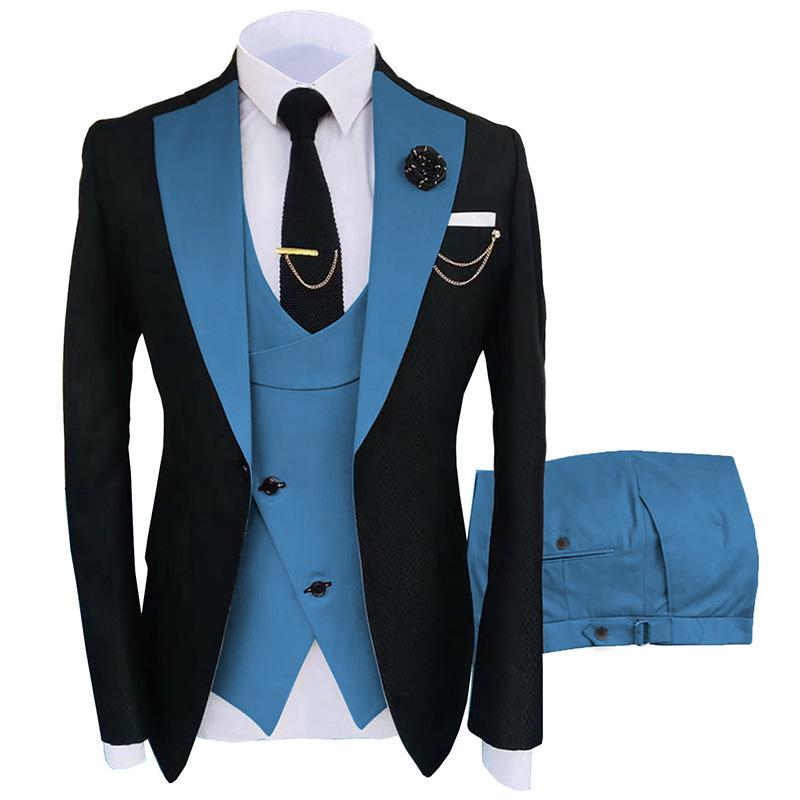 Men's European/American Business Style 3-Piece Suit Set for Wedding & Banquet – Groom/Best Man Plus Size