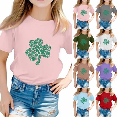 St. St. Patrick's Day Kleinkind Mädchen Junge T-Shirts Kinder Oberteil Jungen und Mädchen Bedrucktes Kurzarm-T-Shirt