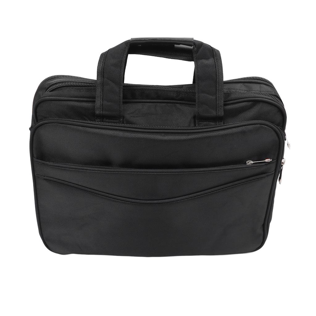 Czarna 15-calowa torba na ramię na laptop biznesowy do biura, podróży, wodoodporna, rozszerzalna, teczka na laptopa Czarna 15-calowa