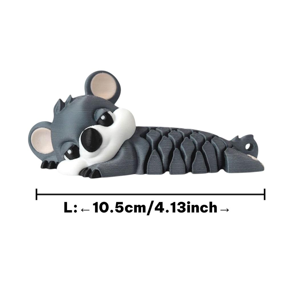 Simulation Cute Koala Toy Statue Cartoon Animal Desktop Decoration 3D Printing Toy Joints Movable Stress Relief Toy Holiday Gift
