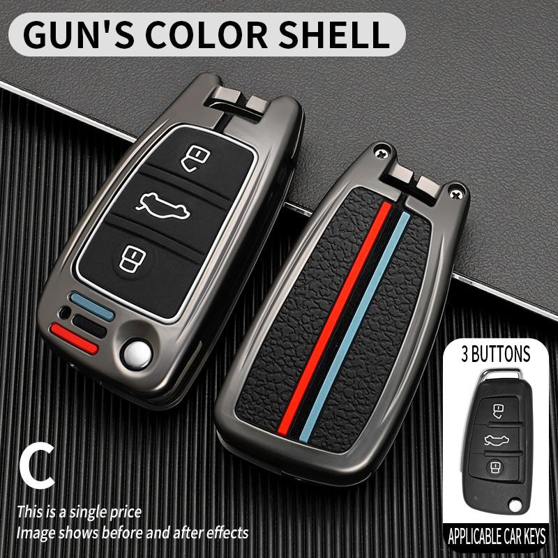 3 Buttons Zinc Alloy Car Key Case Cover Shell Fob for A1 A3 A4 8P 8L 8V A5 B6 B7 A6 A7 C5 C6 Q3 Q5 Q7 4F S3 S4 S6 RS3 TT