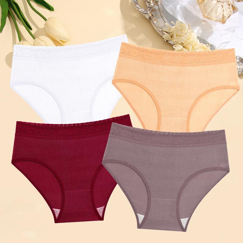 4Pcs/Set Ladies' Sexy Underwear Maternity Underpants Large Size Mommy Panties Pregnant Women's Panty Striped Underwear