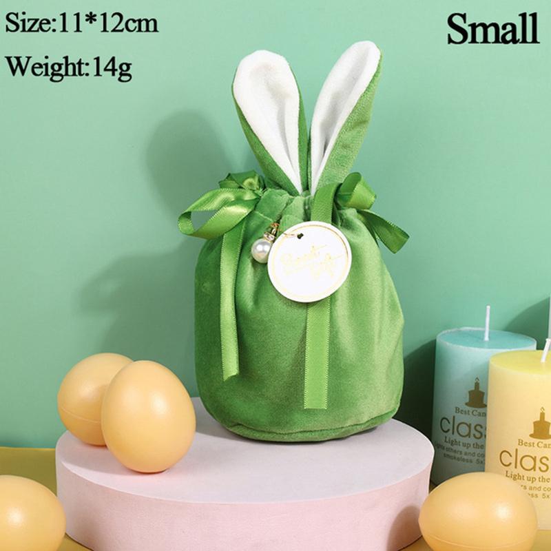 Velvet Easter Bunny Rabbits Bags Cute Bunny Gift Packing Bags Dropshipping Rabbit Chocolate Candy Bags Wedding Birthday Party