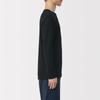 MUJI Warm Cotton Crew Neck Long Sleeve Size S Men's T-Shirt, Black, (FA1APA5A)