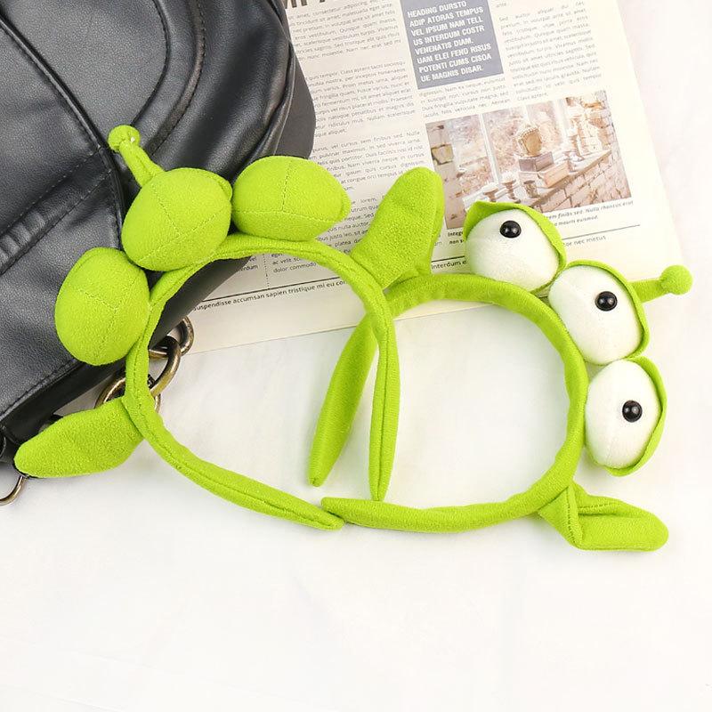 1 STuks Drie-Oog Buitenaards Hoofdband Halloween Monster Pluche Schattige Hoofddeksel Hoed Accessoires Voor Themafeest Meisjes En Kinderen