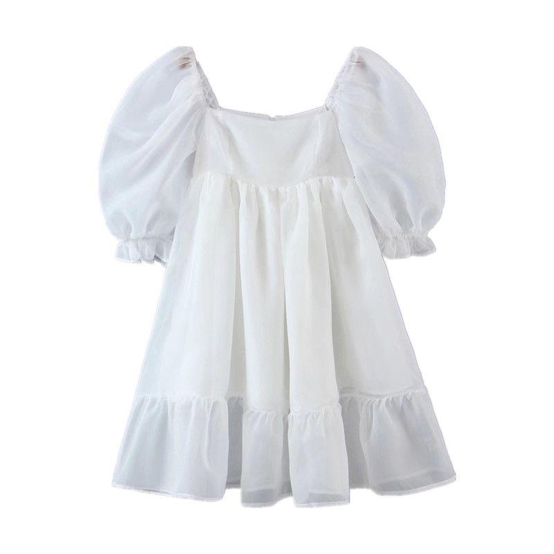 

Selkie Princess Blue Sky White Clouds Puff Dress Pure Mid Length Long Length(High quality) L