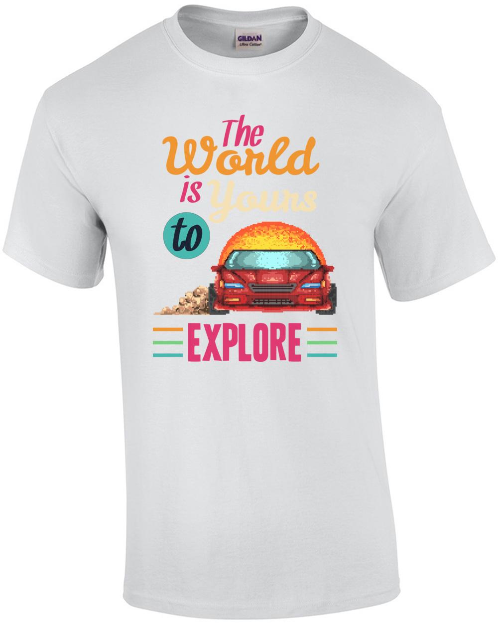 The World Is Yours To Explore Retro T-Shirt Unisex T-Shirt M