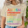 Autism Acceptance and The Neurodiversity Graphic Print Tshirt Short Sleeve ONeck Casual Top for Summer Spring Womens Clothing