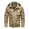 Men's Solid Color Detachable Outdoor Workwear Casual Loose Zipper Pocket Long Sleeve Jacket