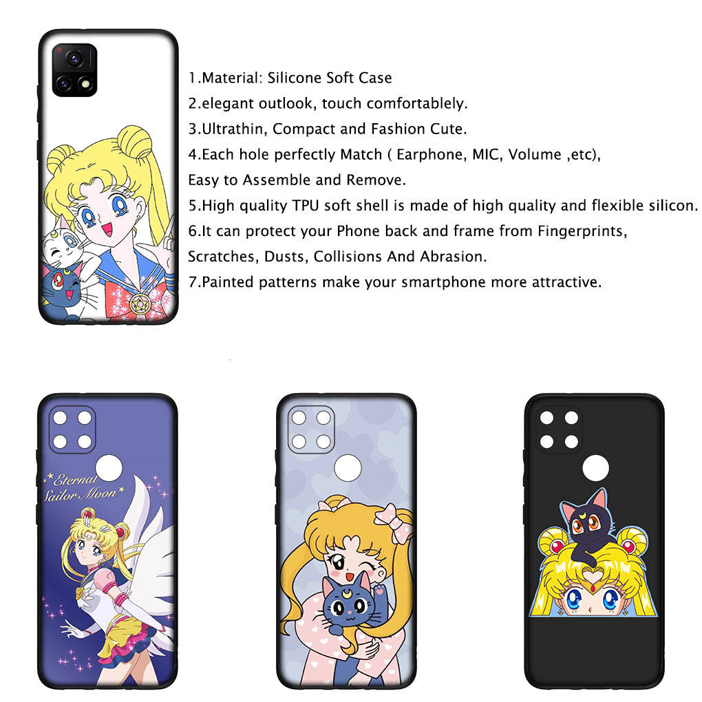 Cover for iPhone 16 15 Xiaomi Redmi Note 14 13 12 11 Pro Max X 8 9 16e Samsung Galaxy S25 S24 S23 Moto G85 OPPO Huawei Sailor Comics Moon Phone Case