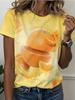 Loose and Casual Women's Plus Size 3D Fruit Printed Short Sleeved T-shirt Soft Comfortable and Breathable Top