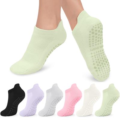 4Pairs Grip Socks for Women Non Slip Pilates Yoga Socks Mesh Breathable Short Socks Cotton Low Cut Gym Fitness Dance Sport Sock